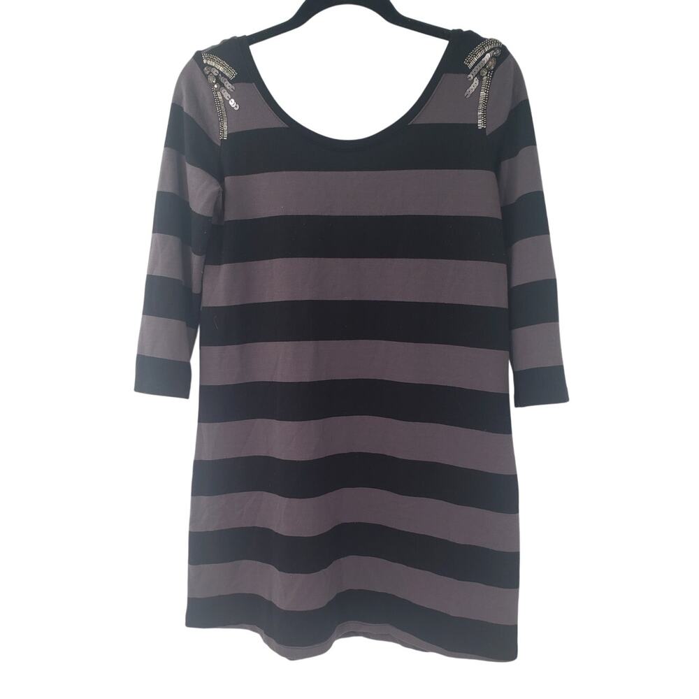 Jessica Simpson Striped 3/4 Sleeve Top - Women's Small